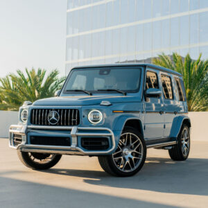 China Blue Mercedes-AMG G63 luxury SUV rental – Monza Exotics